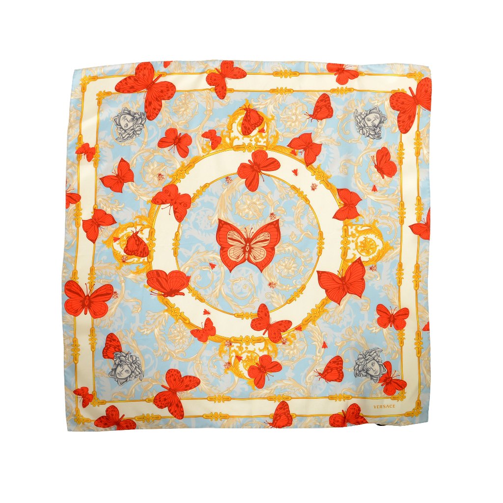 Versace Multi-Color Heritage Print 100% Silk Shawl Scarf